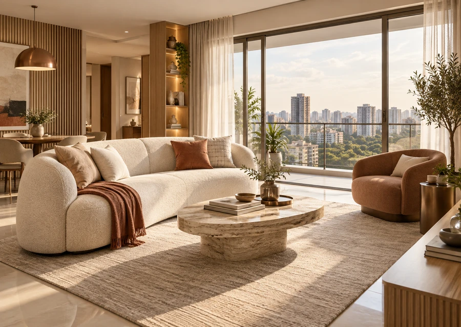 Living terrace — representative image, Arvind Goregaon West 3 BHK residence